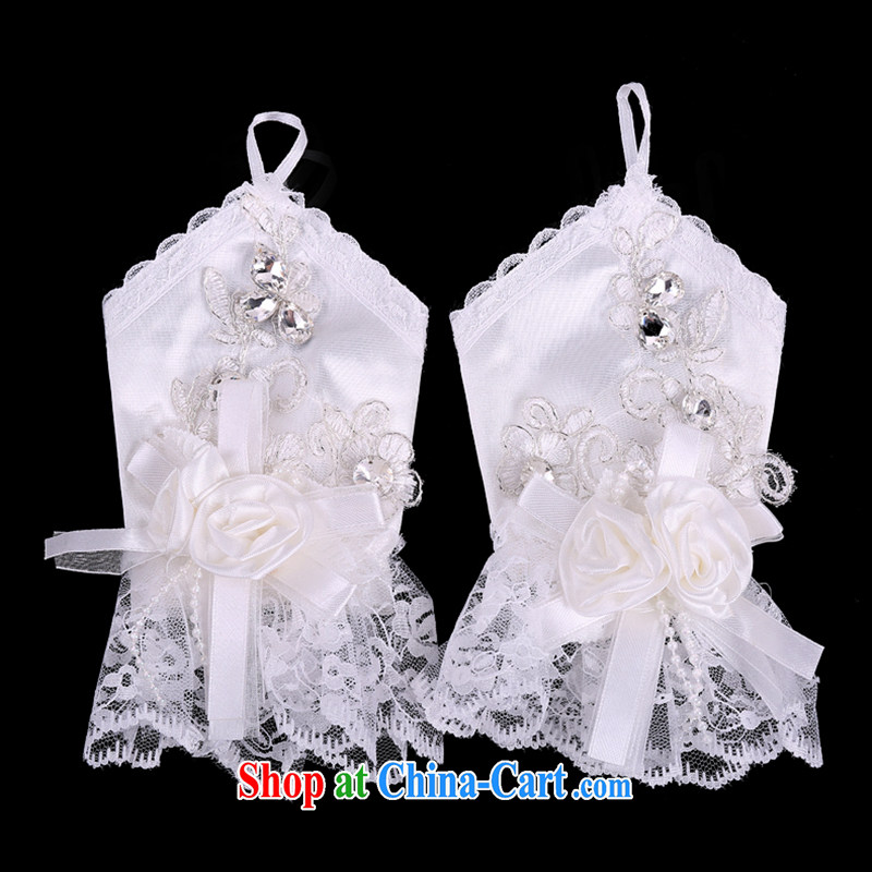 Hi Ka-hi 2014 new bridal gloves white lace short, three-dimensional flower wedding leak mittens NS 08 ivory, code, Hi Ka-hi, shopping on the Internet