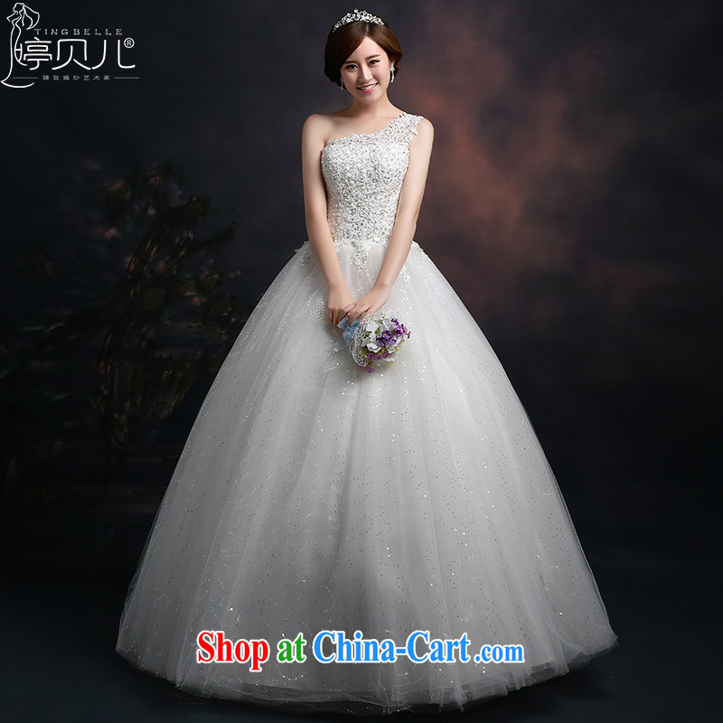 Ting Beverly wedding dresses 2015 new Korean fashion the shoulder wedding chest bare wood drill larger Princess shaggy dress graphics thin white XXL