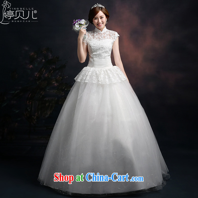 Ting Beverly 2015 new wedding dresses tied with Korean-style, for wedding lace, with a large number with Princess shaggy skirts white XXL