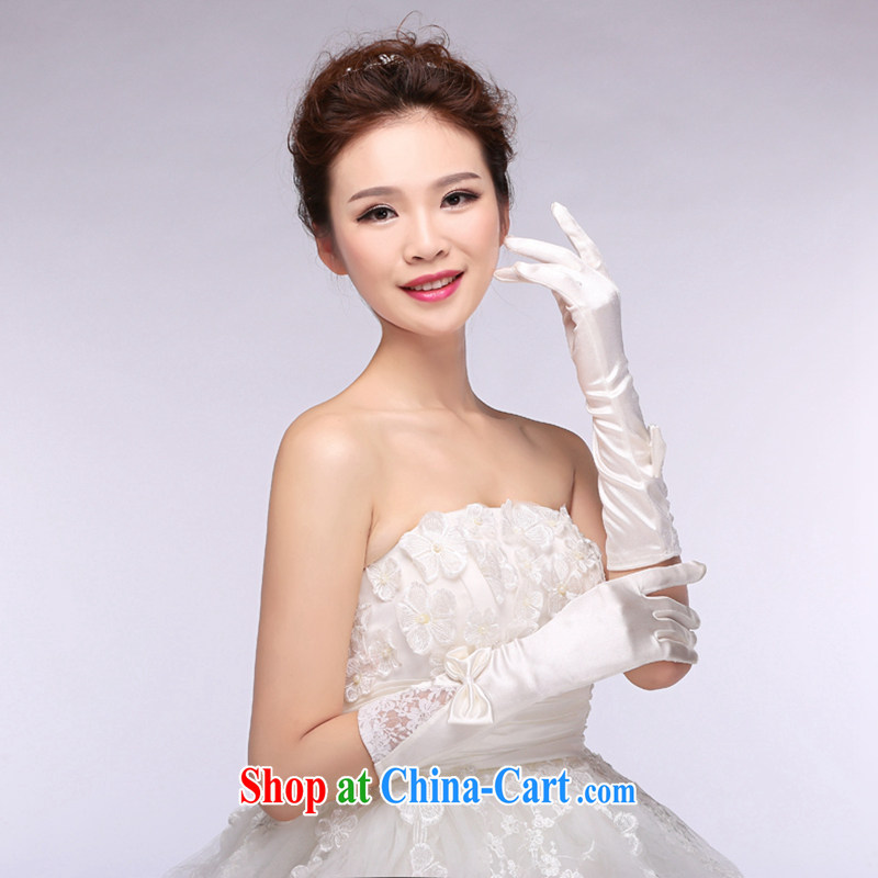 Hi Ka-hi 2014 new bridal gloves white lace long Satin butterfly wedding dresses gloves NS 18 ivory, code, Hi Ka-hi, shopping on the Internet