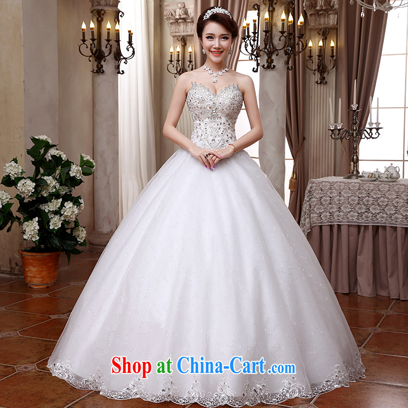 Hi Ka-hi wedding dresses 2014 new Korean version Mary Magdalene Beauty Chest with straps Princess bride wedding ivory XXL