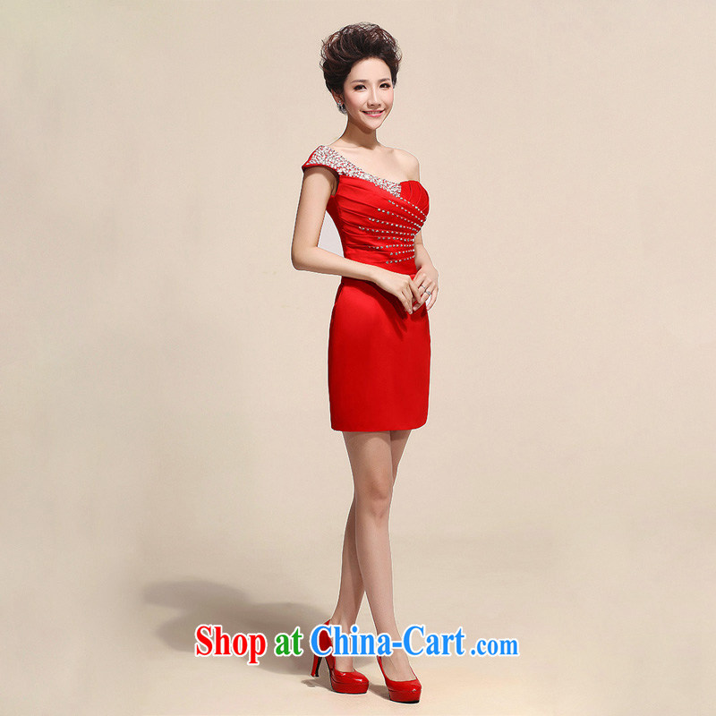 Light (at the end QM) bridal banquet style single shoulder dress the dress skirt CTX LF 149 red XXL, shallow end, shopping on the Internet