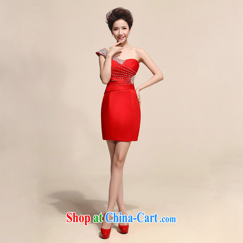Light (at the end QM) bridal banquet style single shoulder dress the dress skirt CTX LF 149 red XXL, shallow end, shopping on the Internet