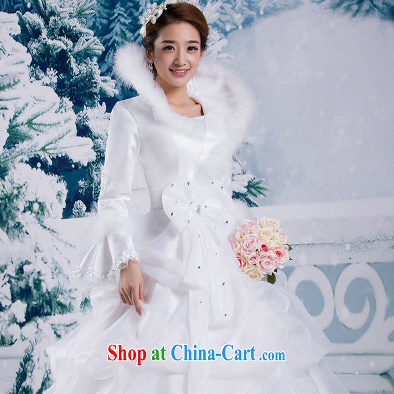 There is a winter, Korean version winter wedding dresses 2014 new, high standard, for the collar long-sleeved the cotton thick with YSB 2082 white horn cuff XXL, there's a, shopping on the Internet