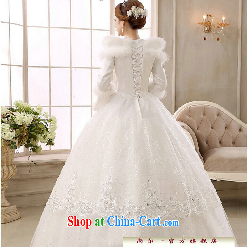 Still, 12,014 new bridal wedding dresses Korean version binding with winter clothes wedding long-sleeved sweet the cotton wedding CS 6149 white XXL, it's a, shopping on the Internet