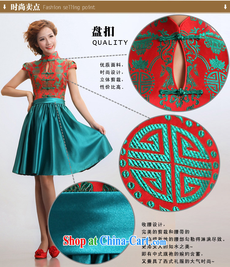 Shallow end (QM) short cheongsam improved summer marriages wedding dresses qipao CTX red XXL pictures, price, brand platters! Elections are good character, the national distribution, so why buy now enjoy more preferential! Health