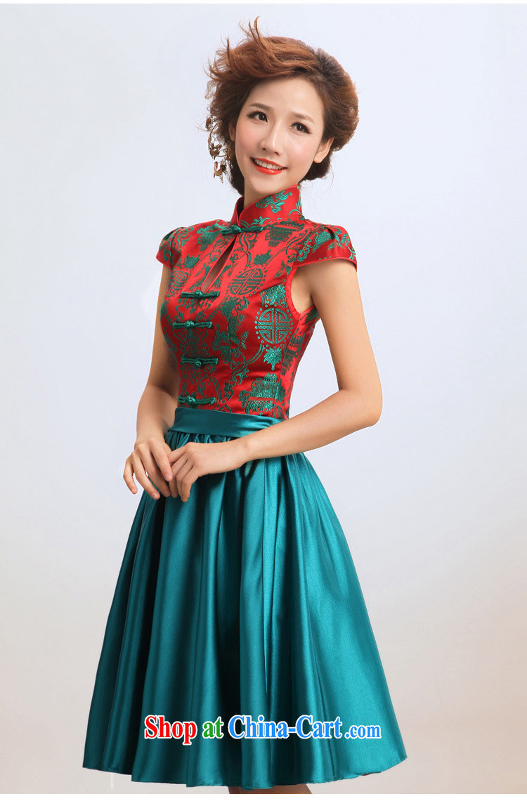 Shallow end (QM) short cheongsam improved summer marriages wedding dresses qipao CTX red XXL pictures, price, brand platters! Elections are good character, the national distribution, so why buy now enjoy more preferential! Health