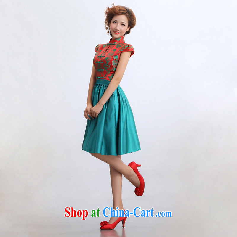 Light (at the end) QM short cheongsam improved summer marriages wedding dresses qipao CTX red XXL, light, and shopping on the Internet