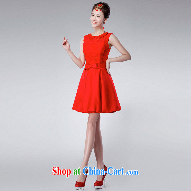Light (at the end QM) Wedding toast serving double-shoulder, felt that the small short dresses, wedding dress CTX LF 175 red XXL, shallow end, shopping on the Internet