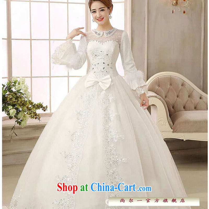 Still, 12,014 new bridal wedding dresses Korean version binding with winter wedding long-sleeved sweet thick quilted wedding JS 1207 white XXL, there's a, shopping on the Internet