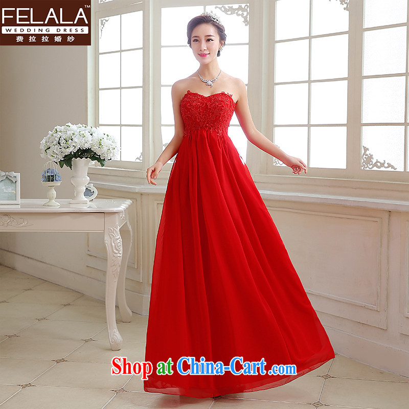 2015 new bridal gown sweet heart-shaped bare chest shoulders two dress uniform toast maternity dress red smears, breast L _2 feet 1_