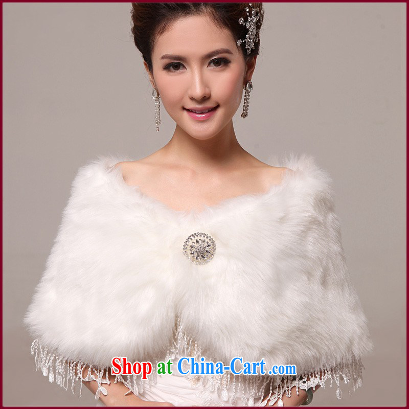 warm winter the fox hair red bridal wedding wedding dresses wedding cloak jacket coat fur shawl white 1