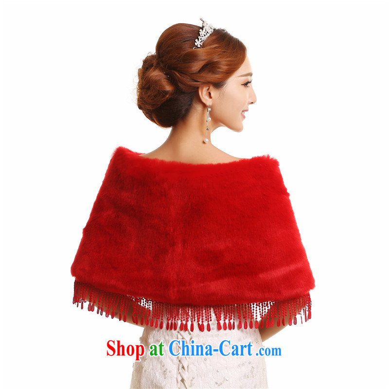warm winter the fox hair red bridal wedding wedding dresses wedding cloak jacket coat fur shawl white 1, love so Peng, shopping on the Internet