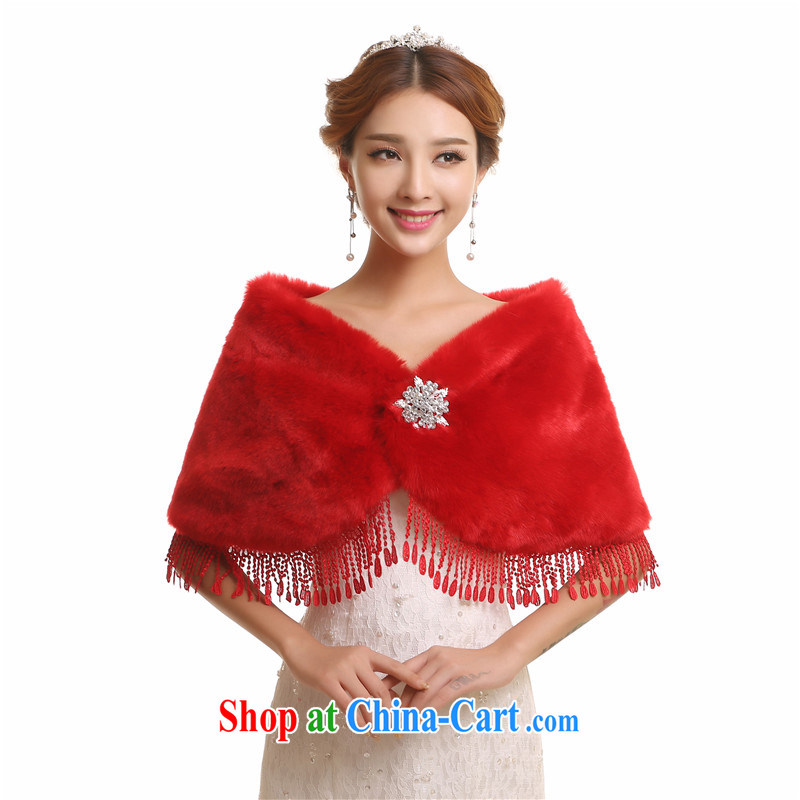 warm winter the fox hair red bridal wedding wedding dresses wedding cloak jacket coat fur shawl white 1, love so Peng, shopping on the Internet