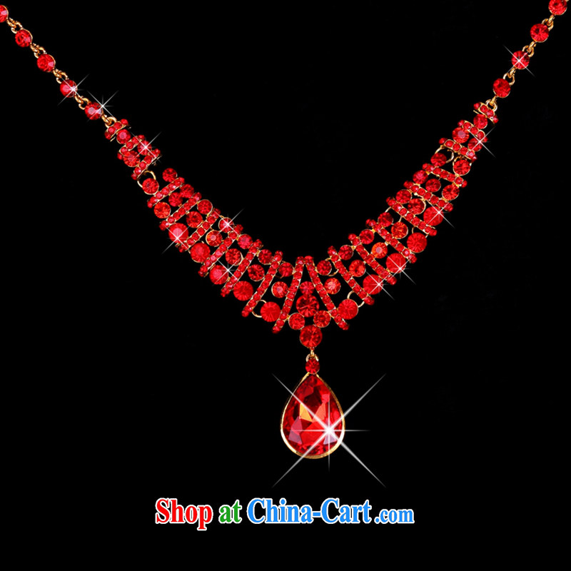 Hi Ka-hi 2014 new marriages jewelry Crown necklace earrings Kit water drilling wedding accessories TJ 01 red are code, Hi Ka-hi, shopping on the Internet