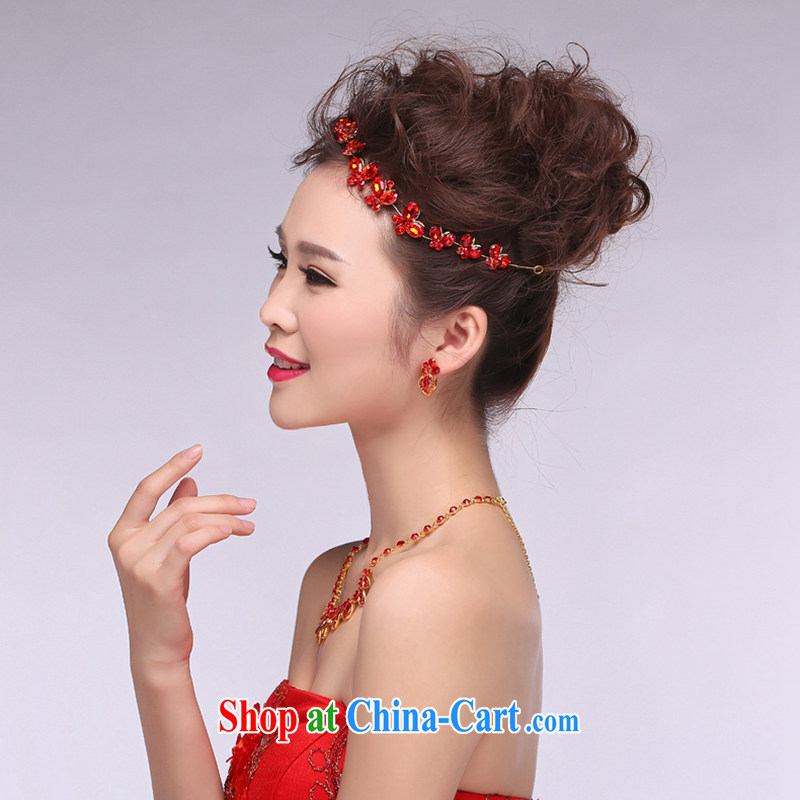 Hi Ka-hi 2014 new marriages jewelry Crown necklace earrings Kit water drilling wedding accessories TJ 02 red are code, Hi Ka-hi, shopping on the Internet