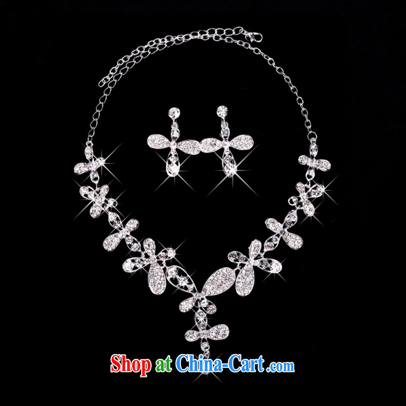 Hi Ka-hi 2014 new marriages jewelry Crown necklace earrings Kit water drilling wedding accessories TJ 08 white, code, hi Ka-hi, shopping on the Internet