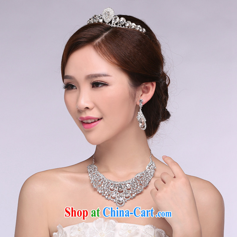 Hi Ka-hi 2014 new marriages jewelry Crown necklace earrings Kit water drilling wedding accessories TJ 13 white, code-ka-hi, shopping on the Internet