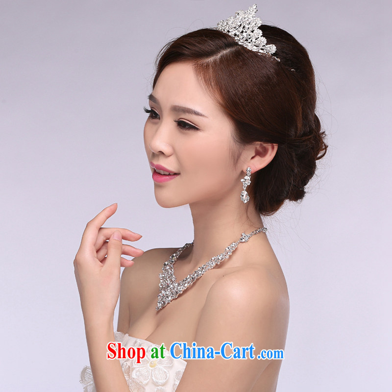 Hi Ka-hi 2014 new marriages jewelry Crown necklace earrings Kit water drilling wedding accessories TJ 14 white, code-ka-hi, shopping on the Internet