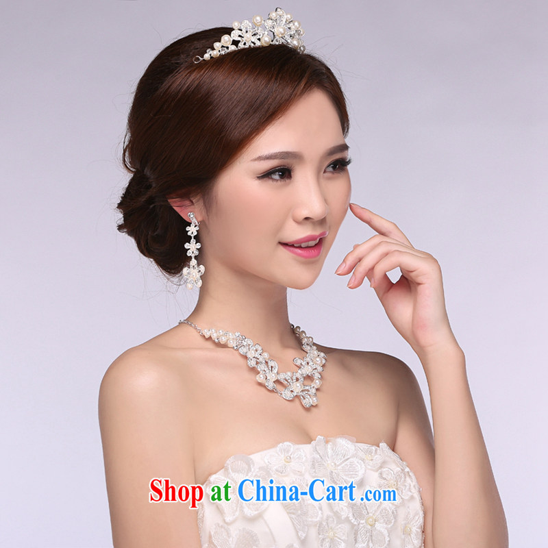 Hi Ka-hi 2014 new marriages jewelry Crown necklace earrings Kit water drilling wedding accessories TJ 15 white, code-ka-hi, shopping on the Internet