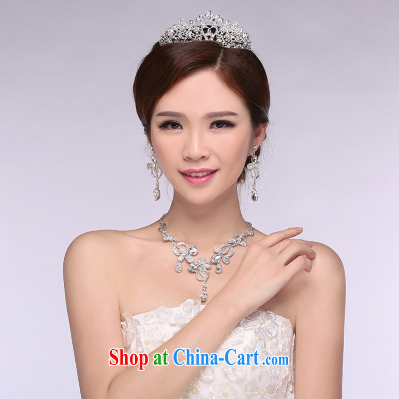 Hi Ka-hi 2014 new marriages jewelry Crown necklace earrings Kit water drilling wedding accessories TJ 16 white, code-ka-hi, shopping on the Internet