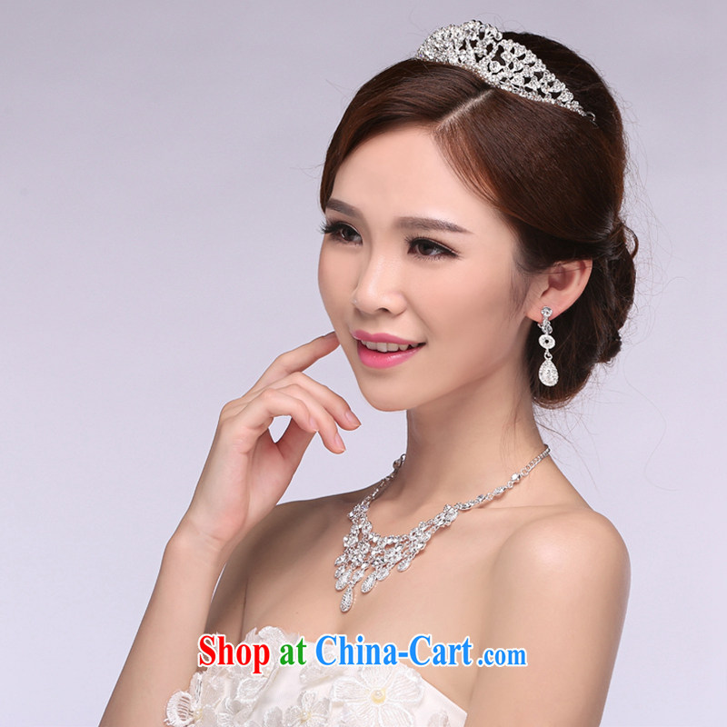 Hi Ka-hi 2014 new marriages jewelry Crown necklace earrings Kit water drilling wedding accessories TJ 17 white, code-ka-hi, shopping on the Internet