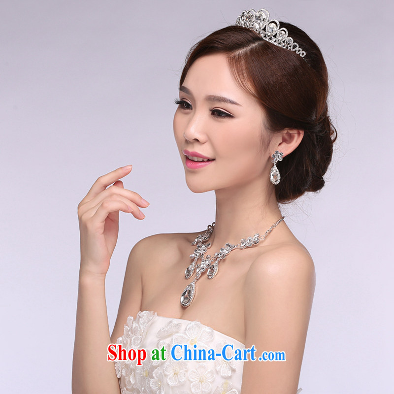Hi Ka-hi 2014 new marriages jewelry Crown necklace earrings Kit water drilling wedding accessories TJ 18 white, code-ka-hi, shopping on the Internet