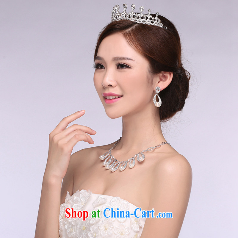 Hi Ka-hi 2014 new marriages jewelry Crown necklace earrings Kit water drilling wedding accessories TJ 20 white, code-ka-hi, shopping on the Internet