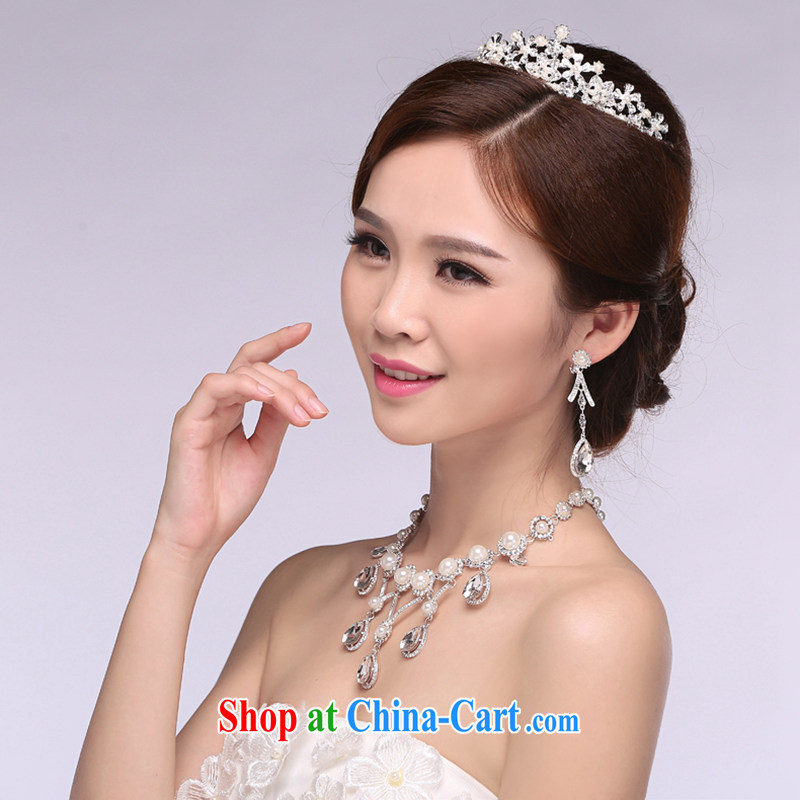 Hi Ka-hi 2014 new marriages jewelry Crown necklace earrings Kit water drilling wedding accessories TJ 19 white, code-ka-hi, shopping on the Internet