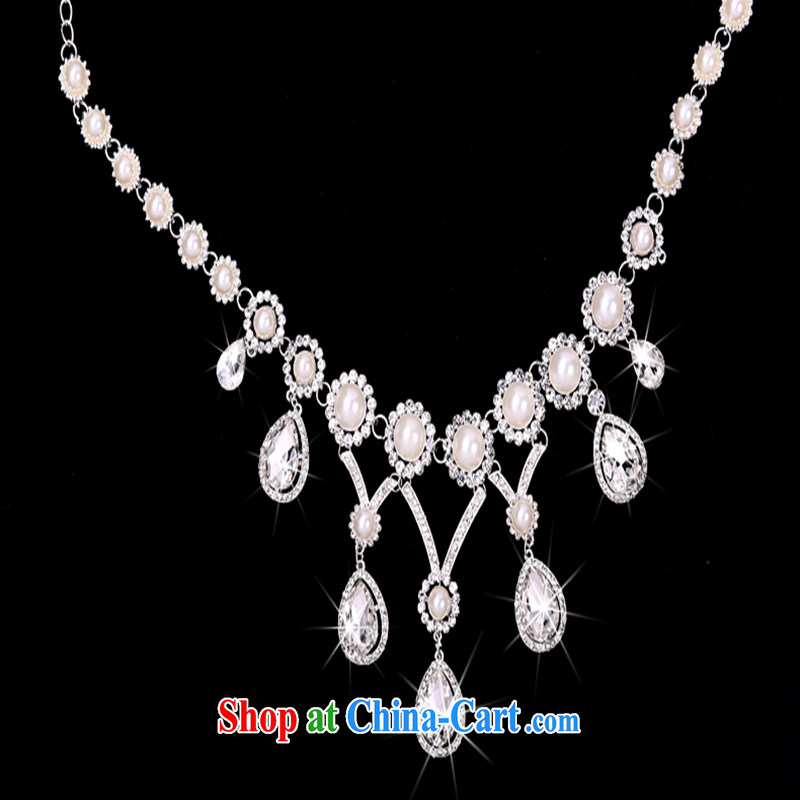 Hi Ka-hi 2014 new marriages jewelry Crown necklace earrings Kit water drilling wedding accessories TJ 19 white, code-ka-hi, shopping on the Internet
