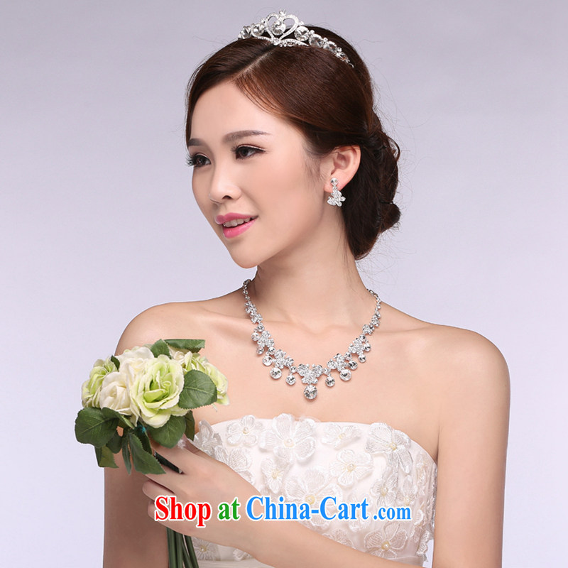 Hi Ka-hi 2014 new marriages jewelry Crown necklace earrings Kit water drilling wedding accessories TJ 21 white, code, hi Ka-hi, shopping on the Internet