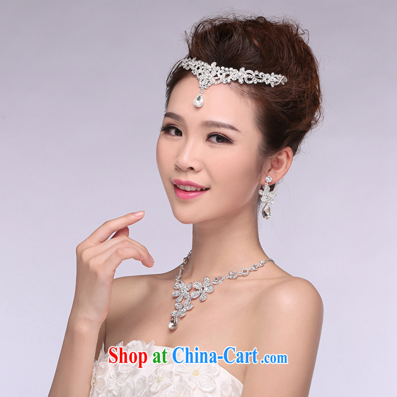 Hi Ka-hi 2014 new marriages jewelry Crown necklace earrings Kit water drilling wedding accessories TJ 22 white, code-ka-hi, shopping on the Internet