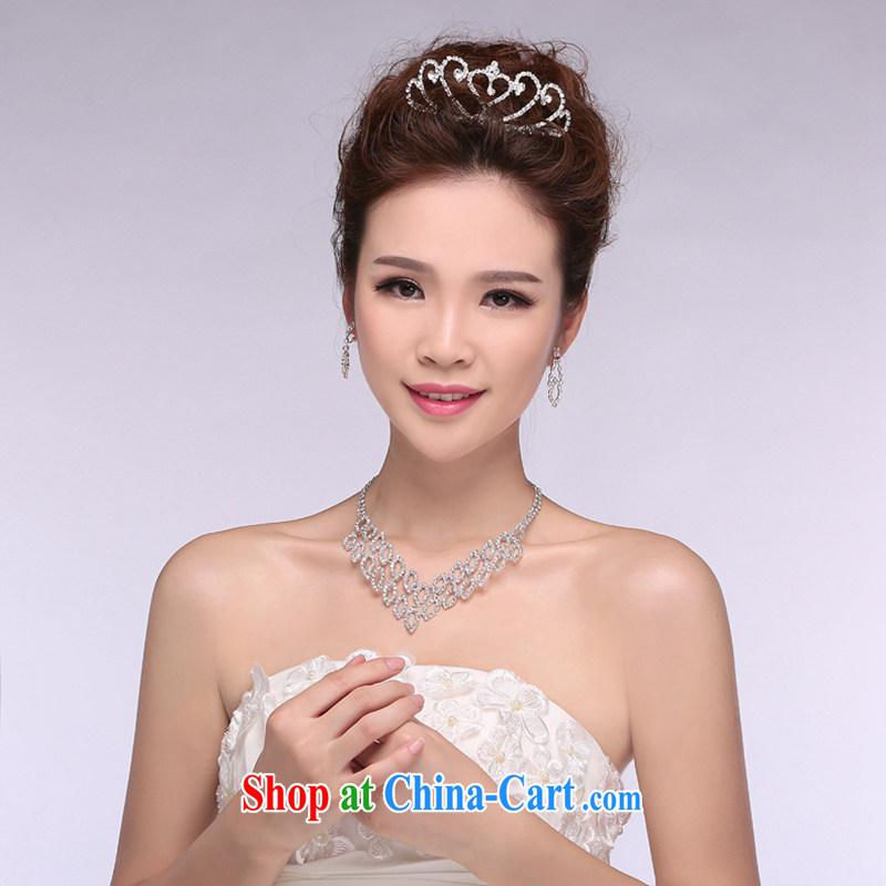 Hi Ka-hi 2014 new marriages jewelry Crown necklace earrings Kit water drilling wedding accessories TJ 24 white are code