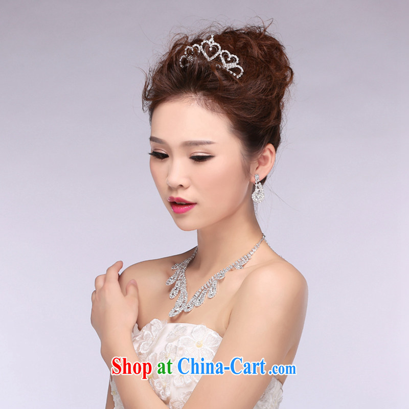 Hi Ka-hi 2014 new marriages jewelry Crown necklace earrings Kit water drilling wedding accessories TJ 27 white, code-ka-hi, shopping on the Internet