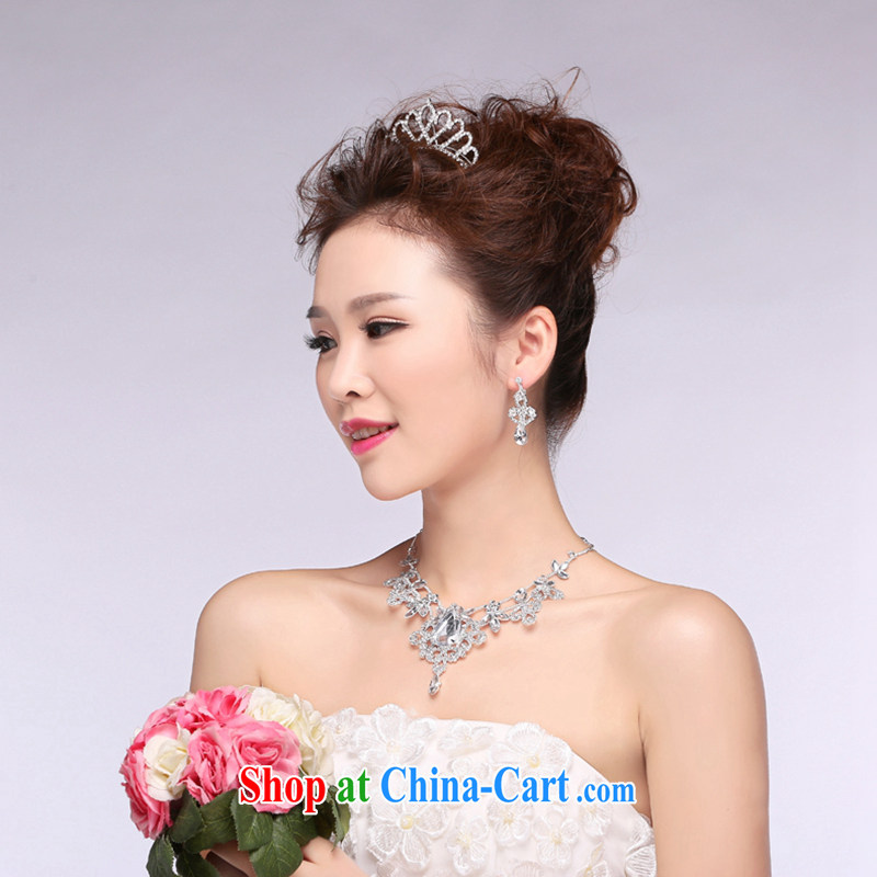 Hi Ka-hi 2014 new marriages jewelry Crown necklace earrings Kit water drilling wedding accessories TJ 30 white, code, hi Ka-hi, shopping on the Internet