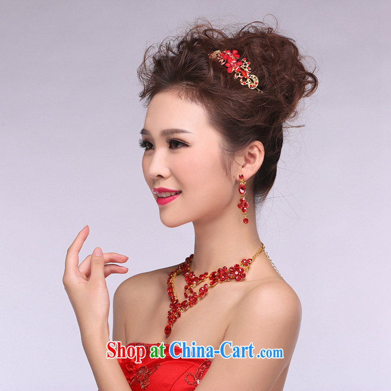 Hi Ka-hi 2014 new marriages jewelry Crown necklace earrings Kit wedding dresses accessories TJ 32 red are code, Hi Ka-hi, shopping on the Internet