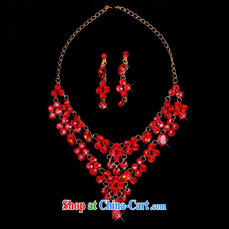 Hi Ka-hi 2014 new marriages jewelry Crown necklace earrings Kit wedding dresses accessories TJ 32 red are code, Hi Ka-hi, shopping on the Internet