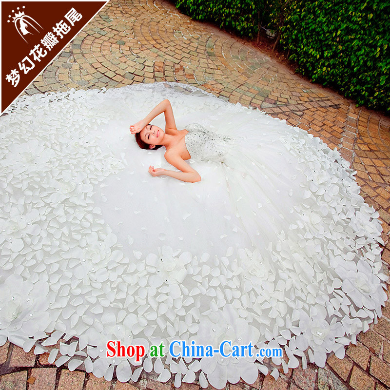 The bride's hand petal bridal wedding new Korean version of the greater tail wedding dresses 991 tail M, the bride, shopping on the Internet