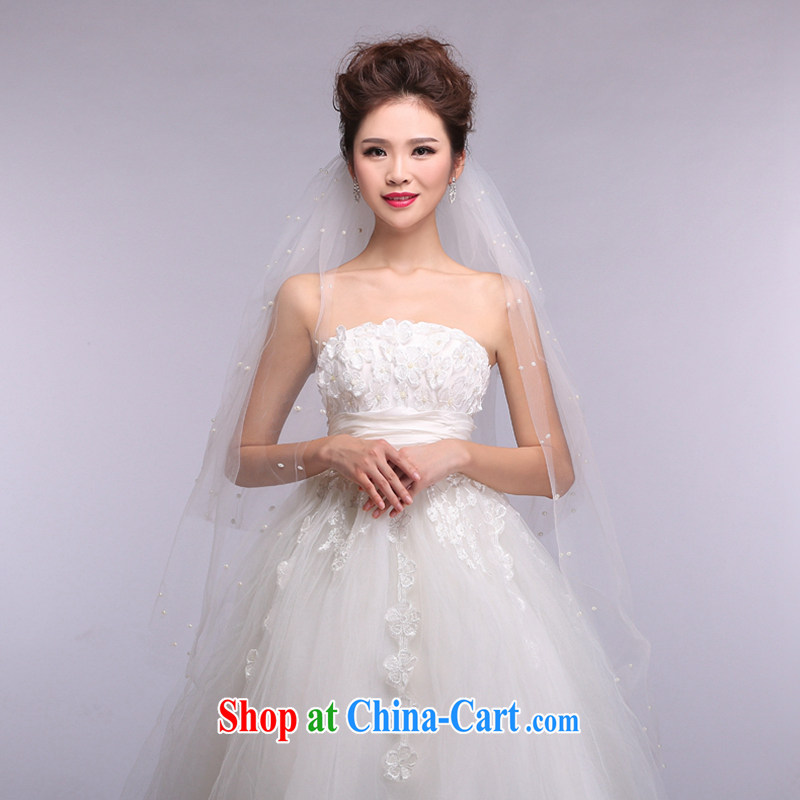Hi Ka-hi 2014 new wedding dresses and multi-layer Pearl head yarn soft Web yarn XT 02 white are code