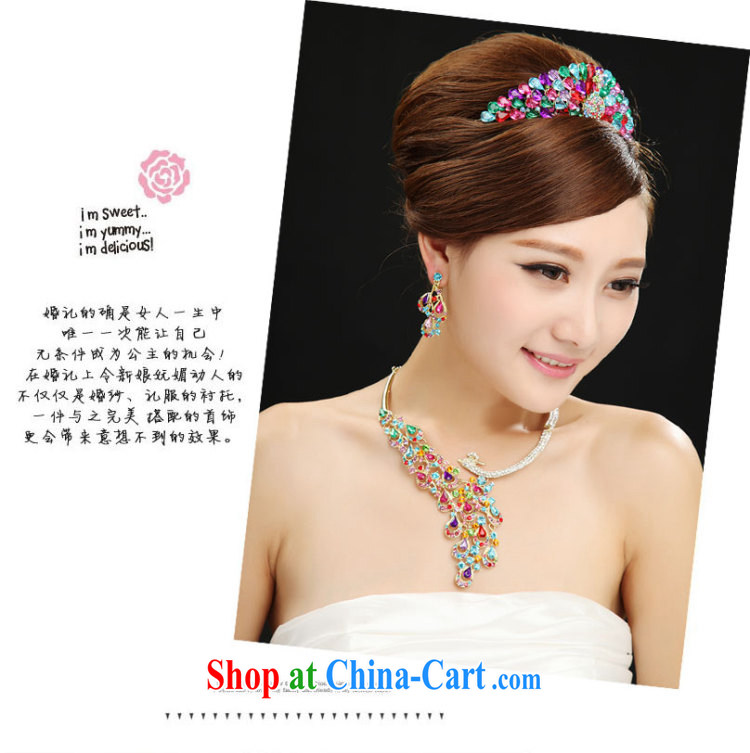 100 Ka-ming, new color Peacock Phoenix shining diamond jewelry bridal wedding jewelry, Crown 3-piece kit mixed color pictures, price, brand platters! Elections are good character, the national distribution, so why buy now enjoy more preferential! Health
