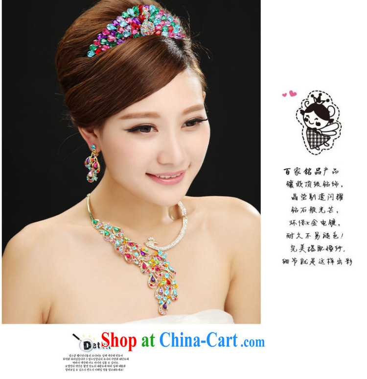 100 Ka-ming, new color Peacock Phoenix shining diamond jewelry bridal wedding jewelry, Crown 3-piece kit mixed color pictures, price, brand platters! Elections are good character, the national distribution, so why buy now enjoy more preferential! Health