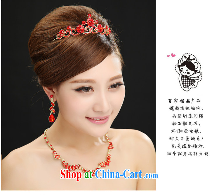 Marriages red Crown necklace 3 piece wedding jewelry wedding water drilling earrings wedding accessories jewelry red pictures, price, brand platters! Elections are good character, the national distribution, so why buy now enjoy more preferential! Health