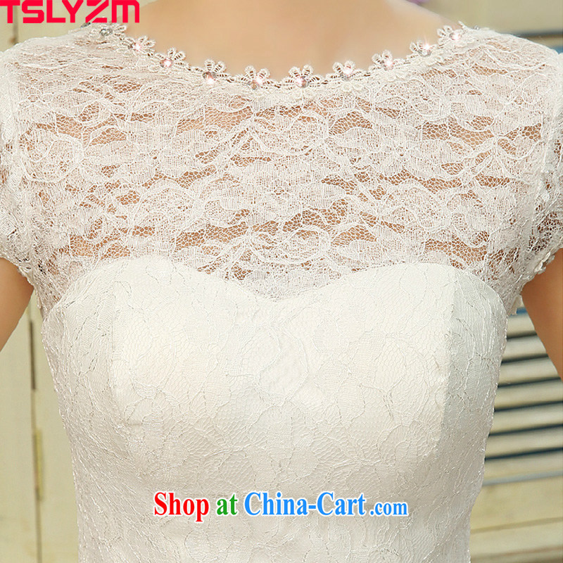 2015 Tslyzm high waist pregnant women wedding dresses spring and summer new Korean-style lace-wood drill with graphics thin marriages with shaggy dress white XL, Tslyzm, shopping on the Internet