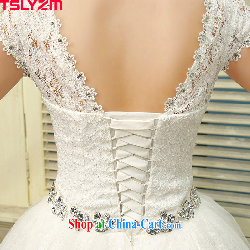 2015 Tslyzm high waist pregnant women wedding dresses spring and summer new Korean-style lace-wood drill with graphics thin marriages with shaggy dress white XL, Tslyzm, shopping on the Internet