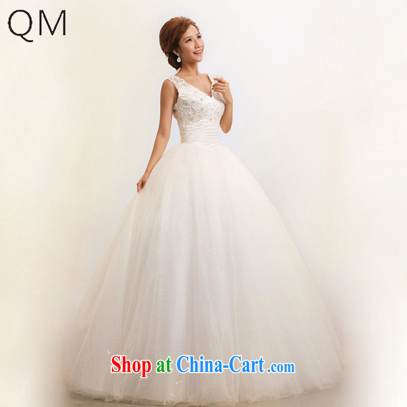 Shallow end _QM_ Wedding sweet wedding lace shoulder straps bridal wedding CTX white XXL