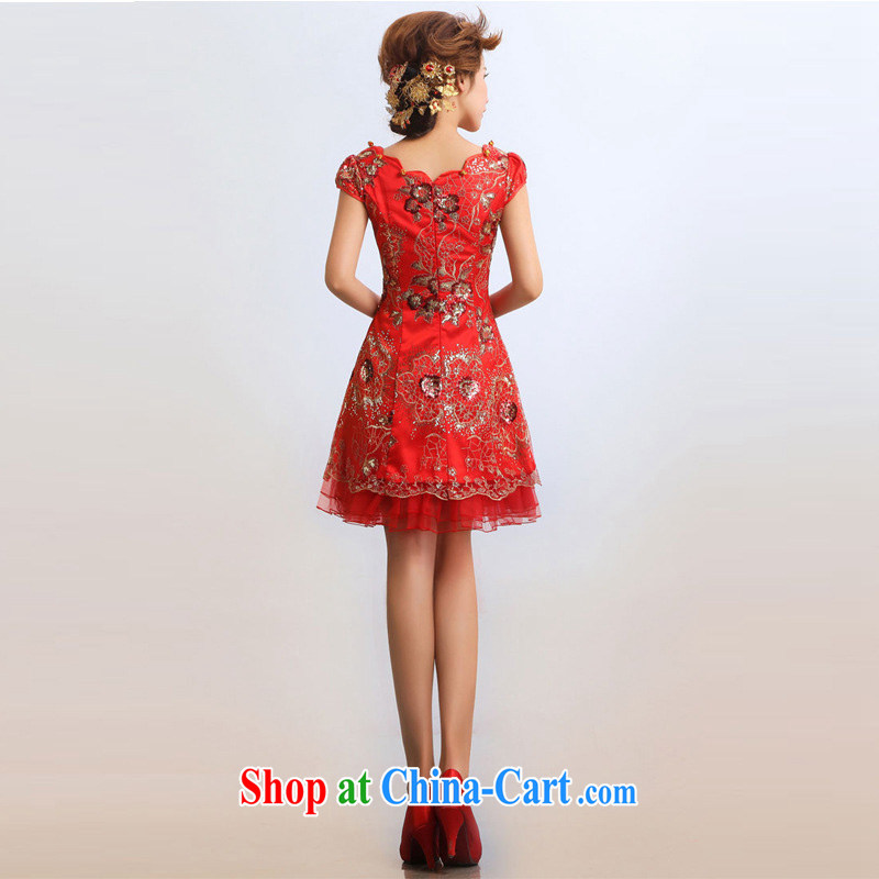 Light (at the end QM) Wedding bridal dresses summer marriages wedding dresses qipao CTX QP 15 red XXL, shallow end, shopping on the Internet