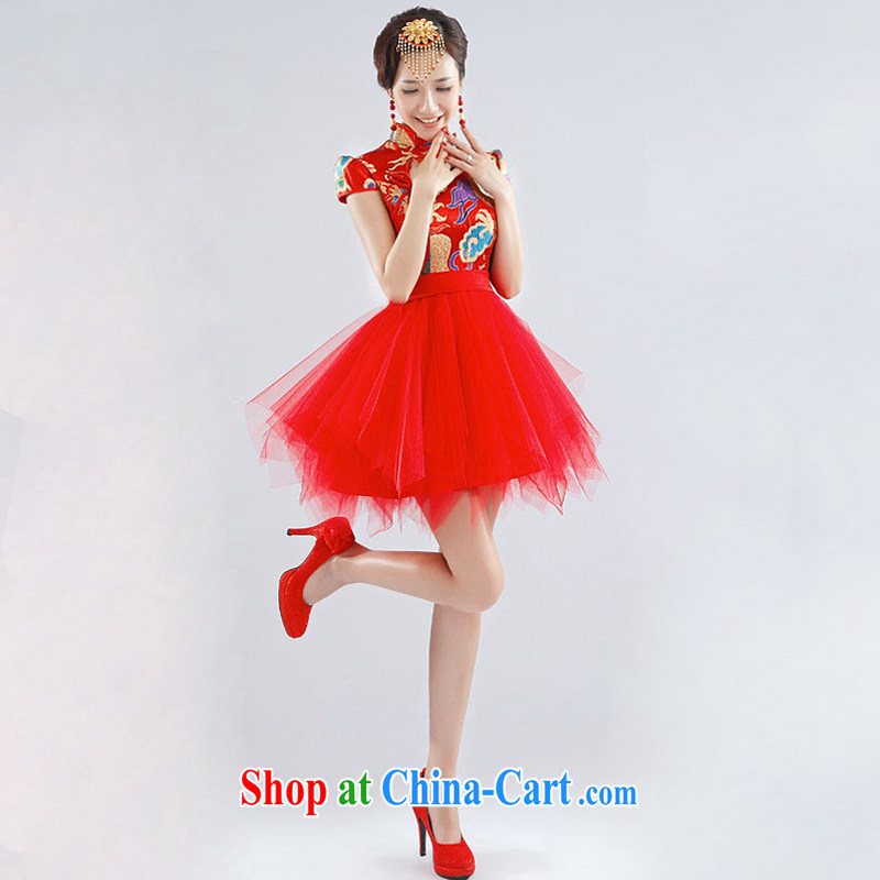 Light (at the end QM) Wedding sexy short Chinese small dress beauty wedding dresses toast CTX QP - 117 red XXL, shallow end, shopping on the Internet
