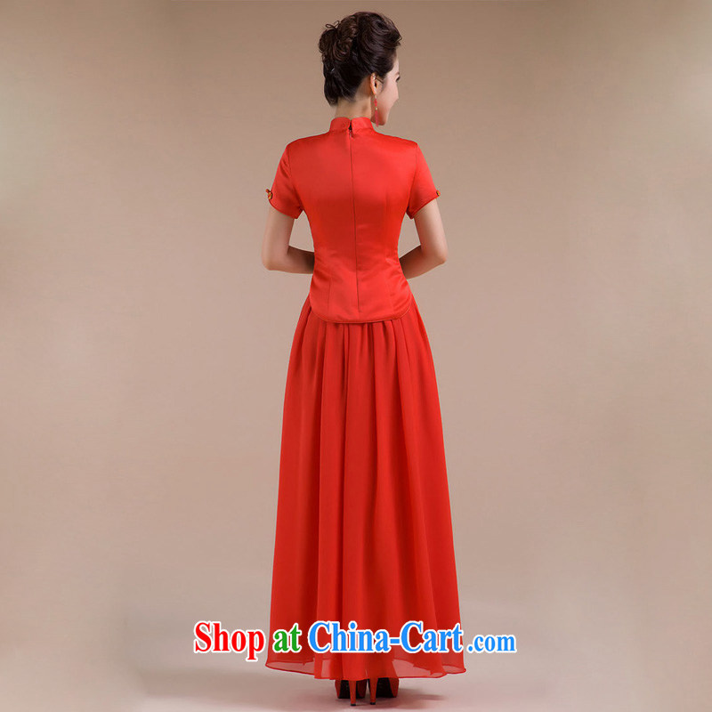 Light (at the end QM) wedding, fashionable improved red embroidery bridal wedding wedding dresses CTX QP - 101 red XXL, shallow end, shopping on the Internet