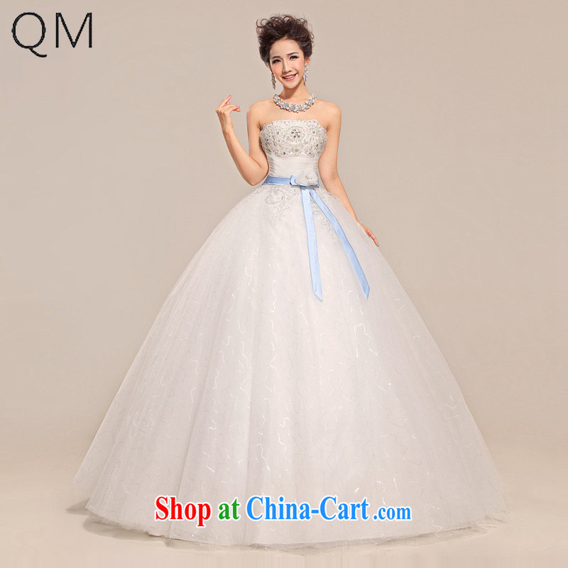 Shallow end _QM_ wedding dresses high-waist, with simple and elegant with diamond wedding CTX HS 031 white XXL