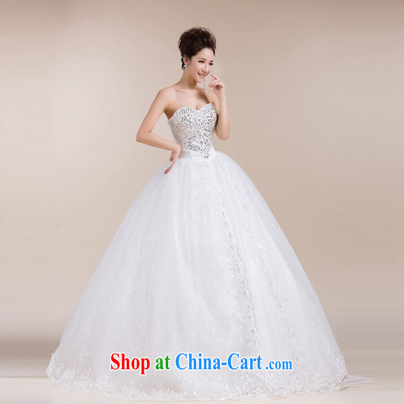 Light (at the end QM) Wedding heart-shaped bare chest, decorated with lace dragging skirts wedding dresses CTX HS 551m White XXL, shallow end, shopping on the Internet